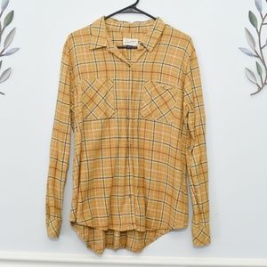 Universal Thread Yellow Plaid Button Down Shirt